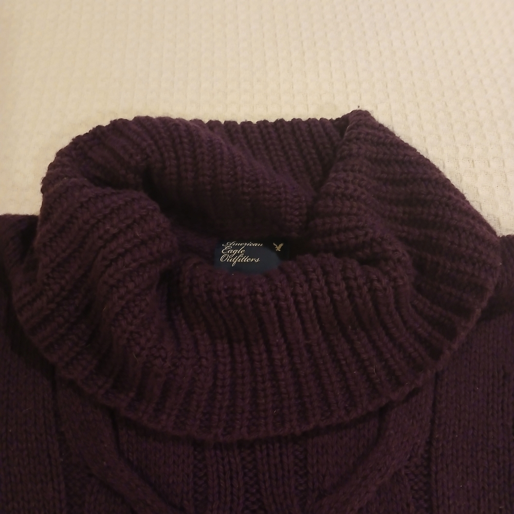 American Eagle SP Women's Cable Knit Sweater - Purple - Picture 4 of 4